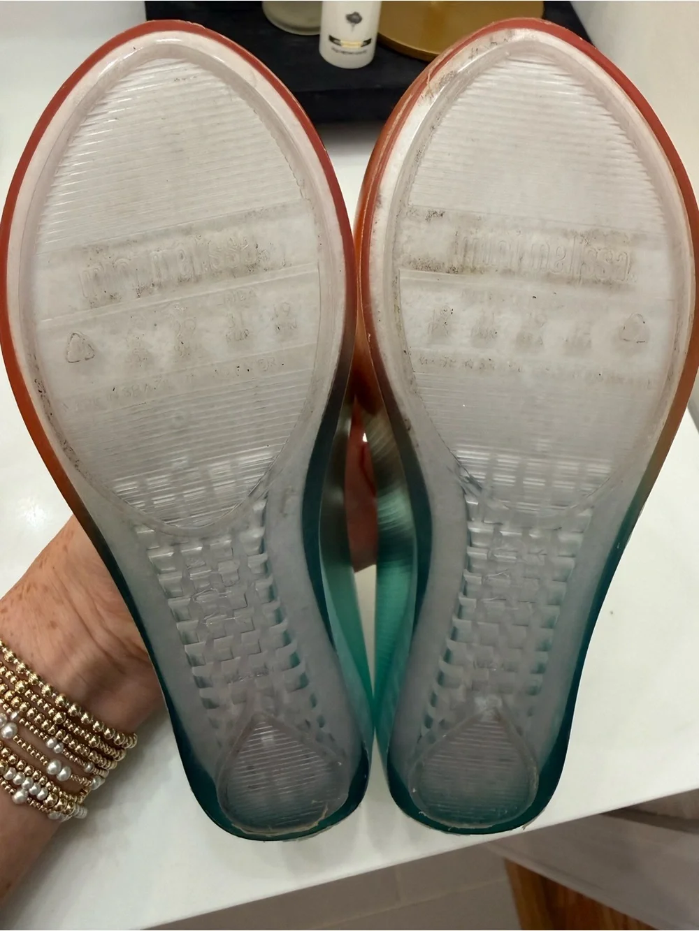 Mini Melissa The Little Mermaid Jelly Flats in Teal & Orange